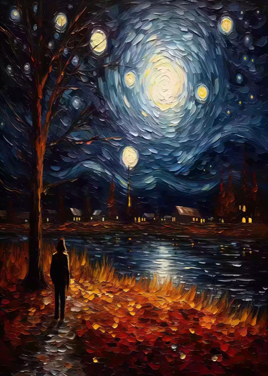 Vincent van Gogh Starry Night Fall