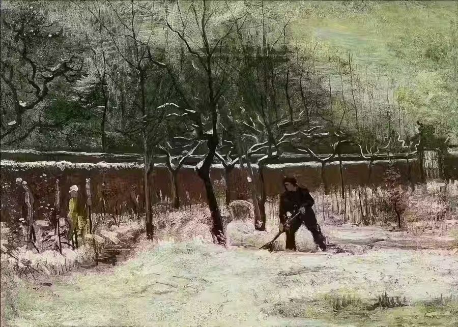 Vincent van Gogh Vicarage Garden Snow