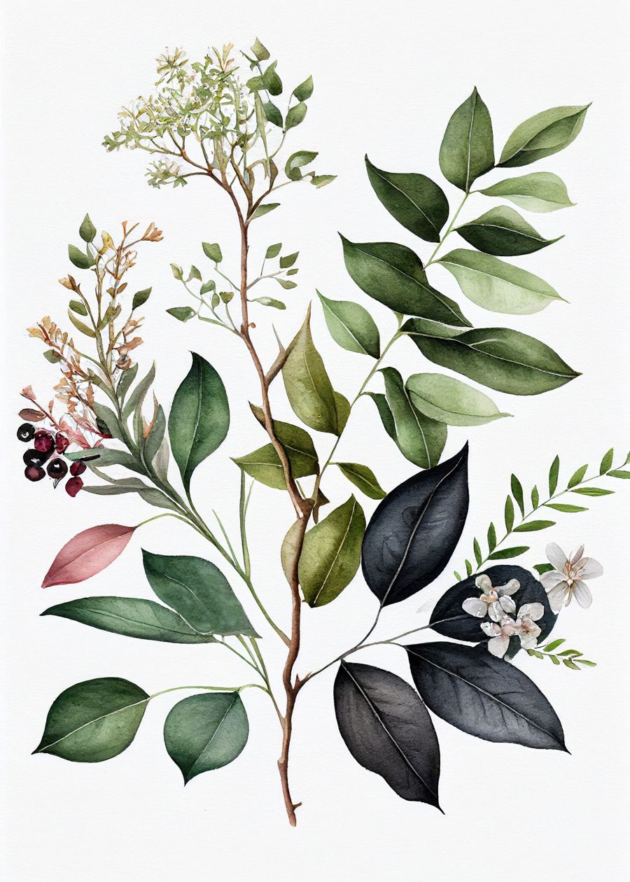Watercolor Botanical Boho Floral
