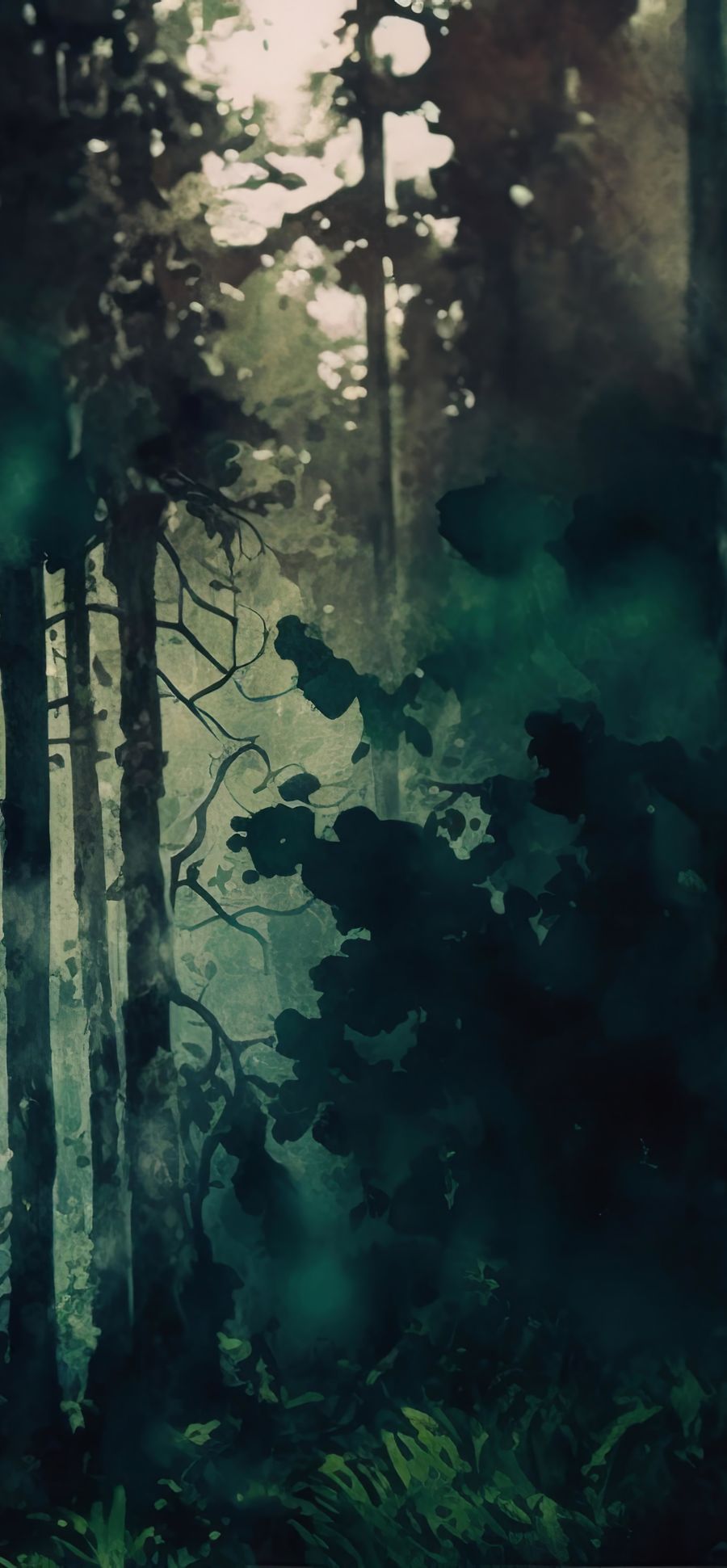 EcoArtLab Originals, Watercolor Dense Forest Landscape 3