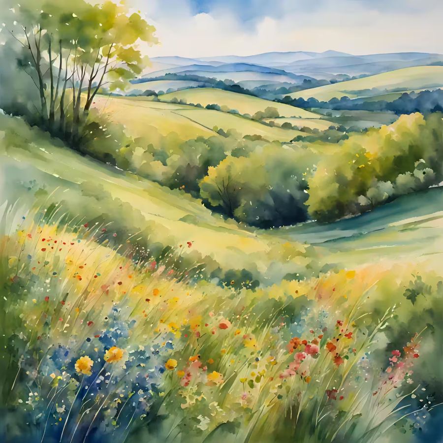 Watercolor I Countryside Floral Design