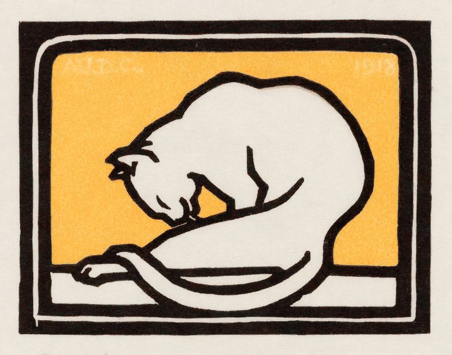 , Waxing Cat Nouveau Cat Retro