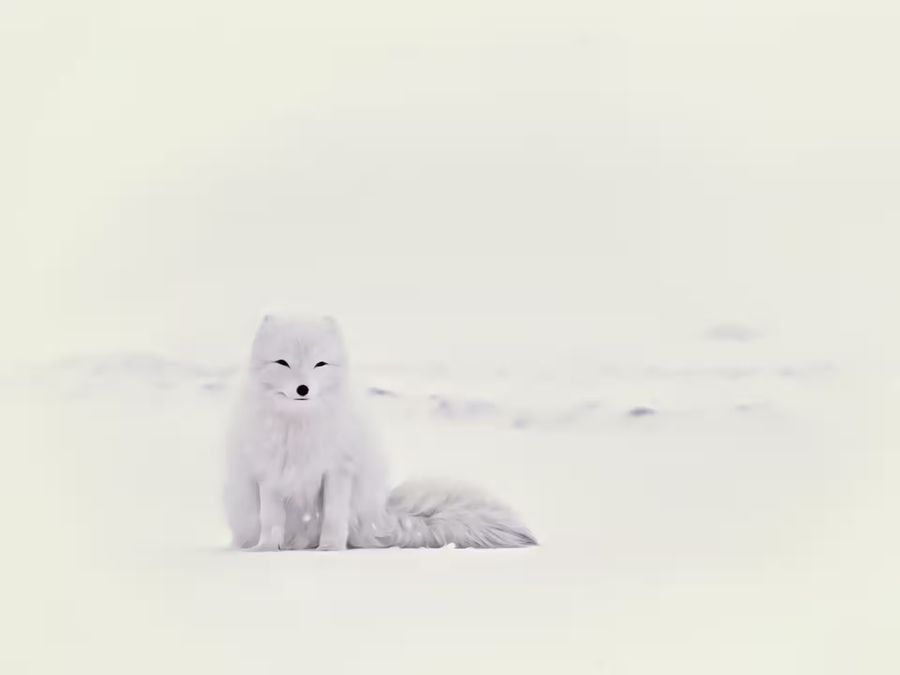 , White Arctic Fox Snow Fox