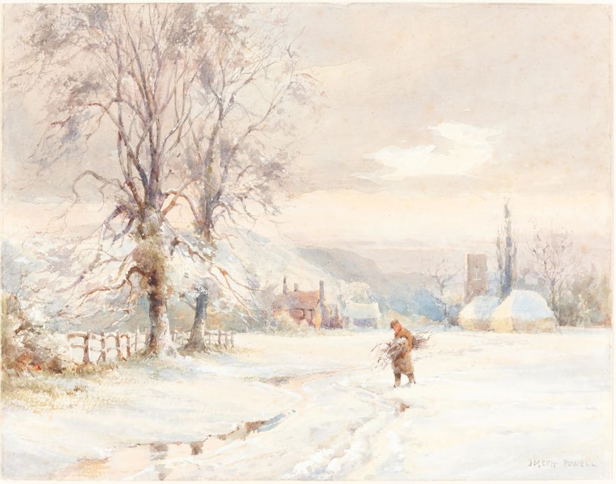 Winter Farm Town Landscape Country