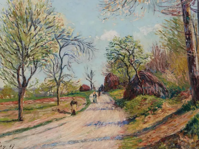 The Road To Veneux by Alfred Sisley, horizontal tablet wallpaper