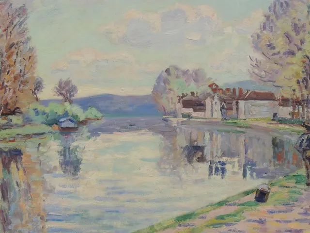 The Seine at Samois by Armand Guillaumin, horizontal tablet wallpaper