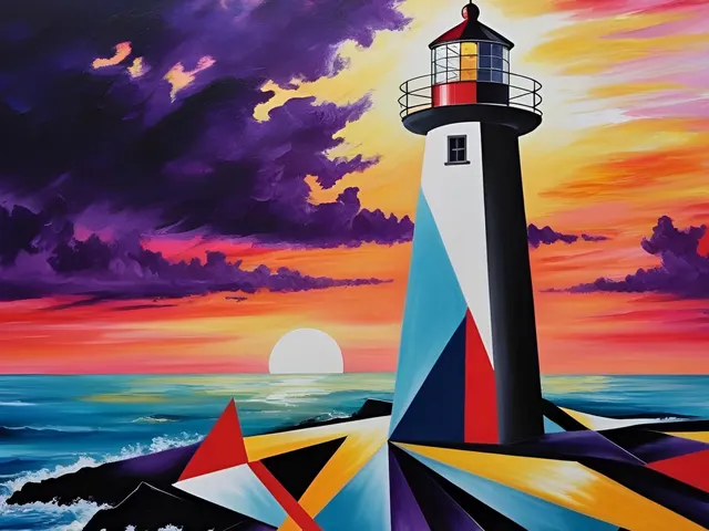 Bauhaus Lighthouse by EcoArtLab, horizontal tablet wallpaper