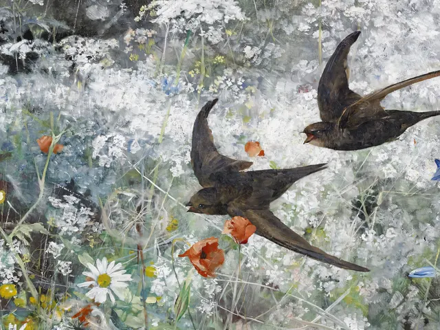 Common Swifts by Bruno Liljefors, horizontal tablet wallpaper