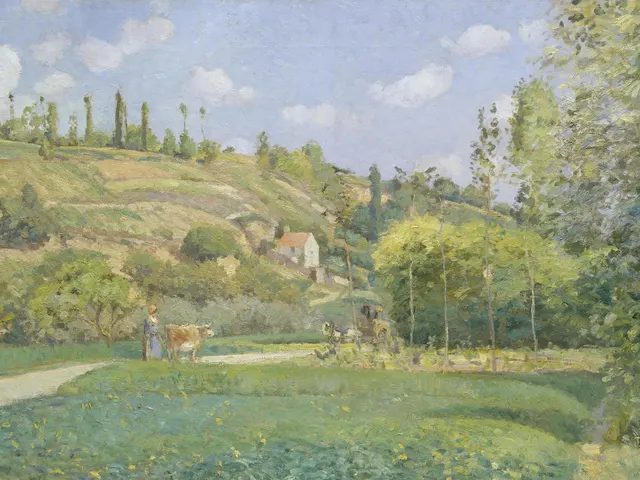 A Cowherd at Valhermeil Auvers sur Oise by Camille Pissarro, horizontal tablet wallpaper