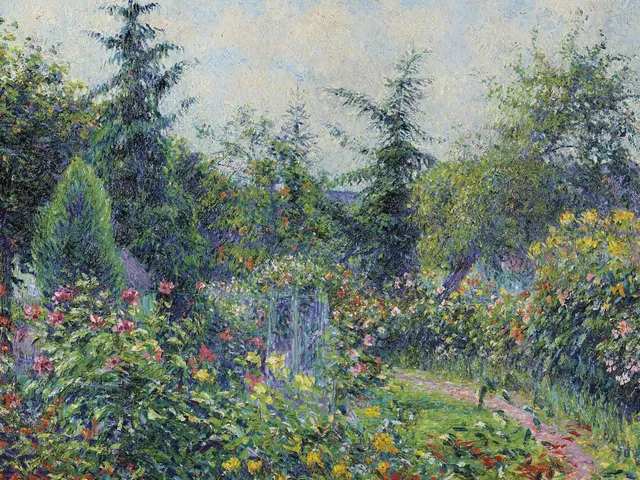 Garden and Henhouse at Octave Mirbeau s Les Damps by Camille Pissarro, horizontal tablet wallpaper