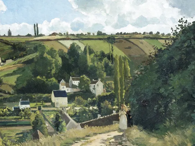 Jalais Hill Pontoise by Camille Pissarro, horizontal tablet wallpaper