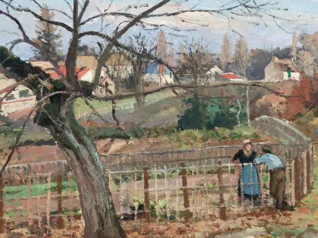 The Fence by Camille Pissarro, horizontal tablet wallpaper