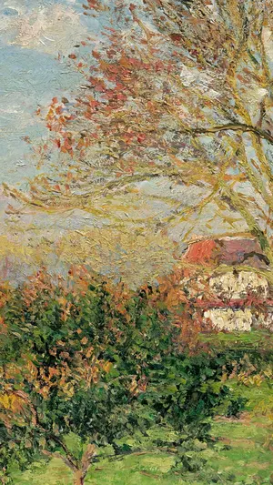 The Large Walnut Tree Autumn Morning Eragny wallpaper