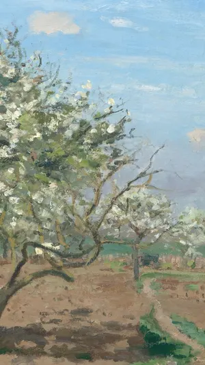 The Orchard in Bloom Louveciennes wallpaper