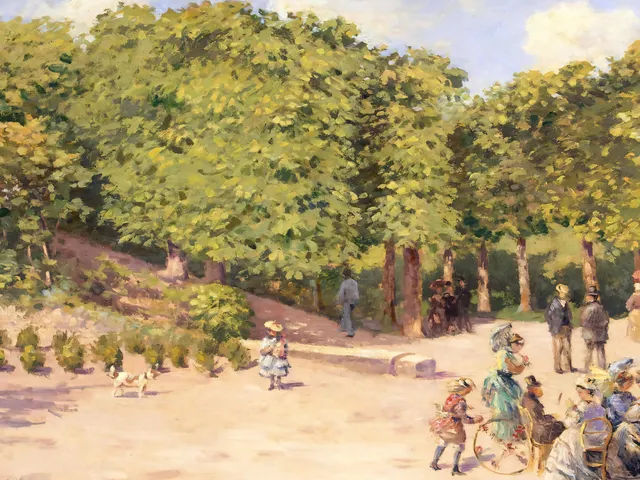 Town Park in Pontoise by Camille Pissarro, horizontal tablet wallpaper