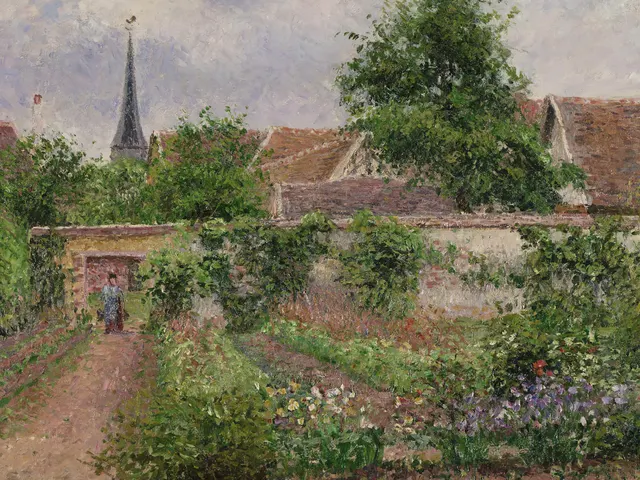 Vegetable Garden Overcast Morning Eragny by Camille Pissarro, horizontal tablet wallpaper