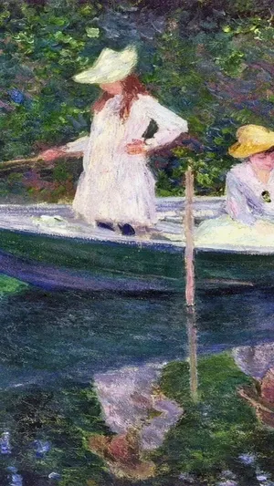 Boat in Giverny wallpaper