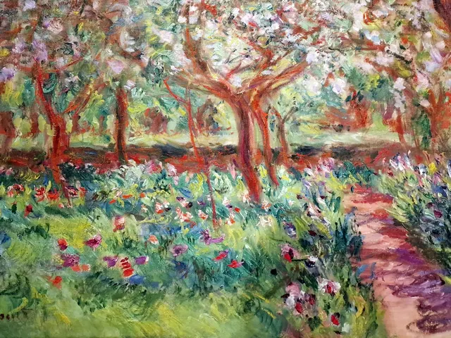 Apple Trees In Bloom by Claude Monet, horizontal tablet wallpaper