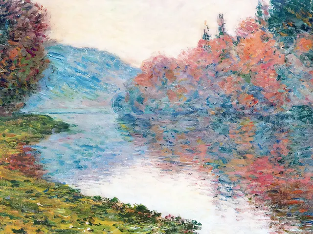 Banks of the Seine at Jeufosse Clear Weather by Claude Monet, horizontal tablet wallpaper