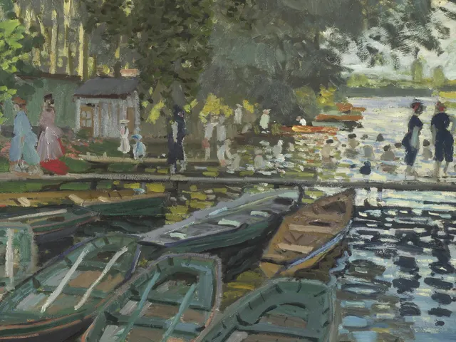 Bathers at La Grenouillere by Claude Monet, horizontal tablet wallpaper