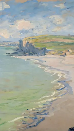 Beach in Pourville wallpaper