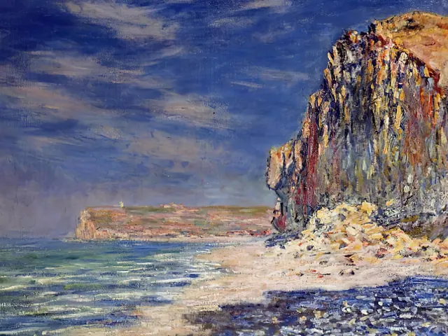 Cliff near Fecamp by Claude Monet, horizontal tablet wallpaper