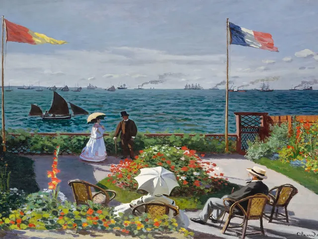 Garden at Saint-Adresse by Claude Monet, horizontal tablet wallpaper