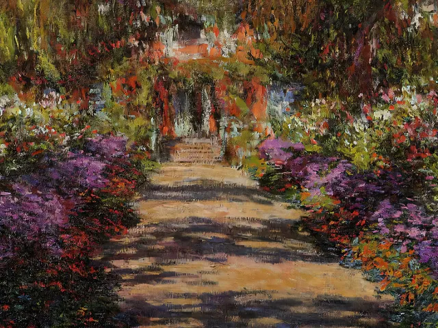 Pathway in Monet s Garden at Giverny by Claude Monet, horizontal tablet wallpaper