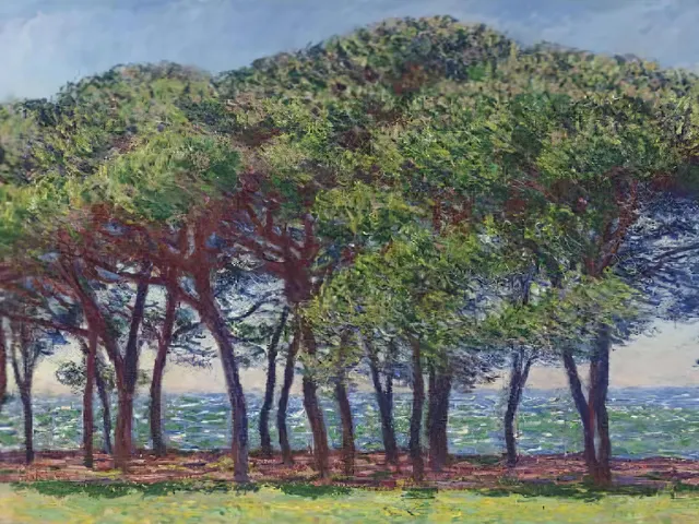 Pine Trees Cap d Antibes by Claude Monet, horizontal tablet wallpaper