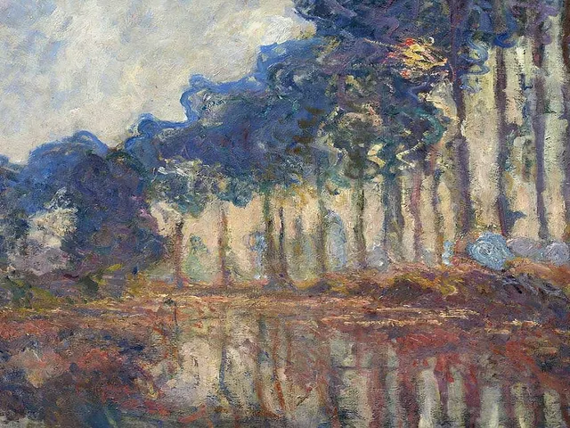 Poplars (Autumn) by Claude Monet, horizontal tablet wallpaper