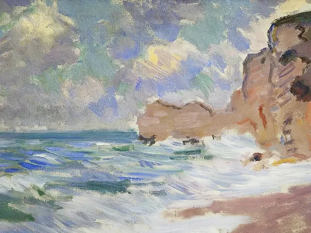 Receding Waves by Claude Monet, horizontal tablet wallpaper