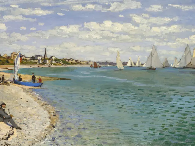 Regatta at Sainte Adresse by Claude Monet, horizontal tablet wallpaper