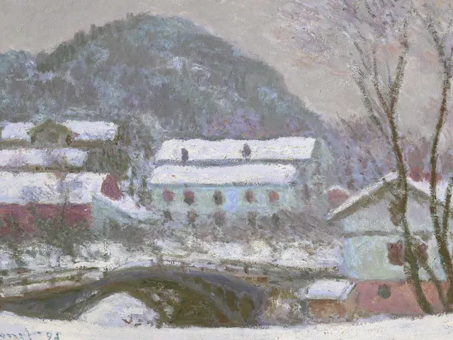 Sandviken Norway Snow Effect by Claude Monet, horizontal tablet wallpaper