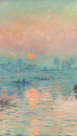 Sunset on the Seine at Lavacourt Winter Effect wallpaper