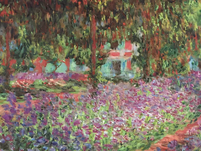 The Artist s Garten in Giverny by Claude Monet, horizontal tablet wallpaper