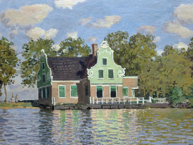 The House on the River Zaan in Zaandam by Claude Monet, horizontal tablet wallpaper