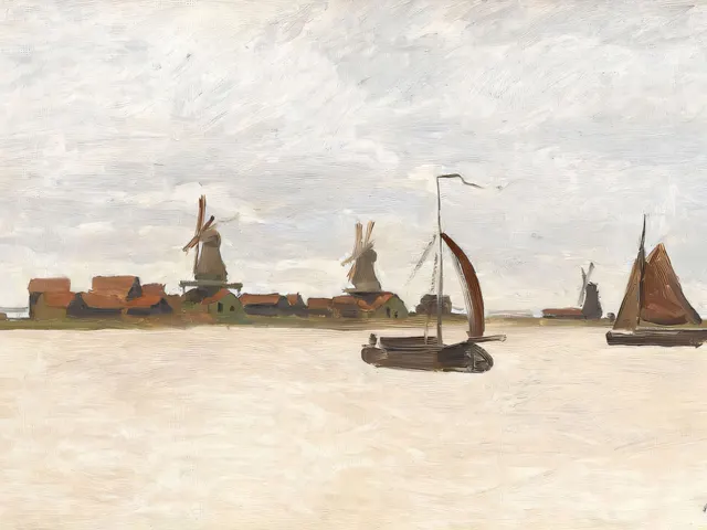 The Outer Harbour at Zaandam by Claude Monet, horizontal tablet wallpaper
