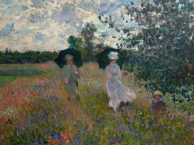 Walk near Argenteuil by Claude Monet, horizontal tablet wallpaper