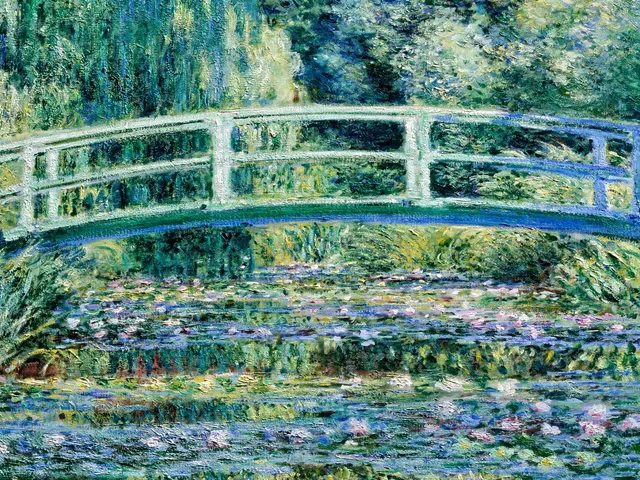 Water lilies and bridge by Claude Monet, horizontal tablet wallpaper