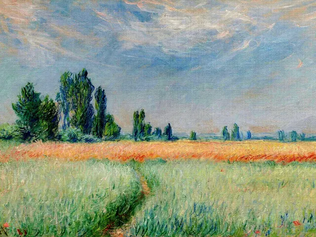 Wheat Field by Claude Monet, horizontal tablet wallpaper