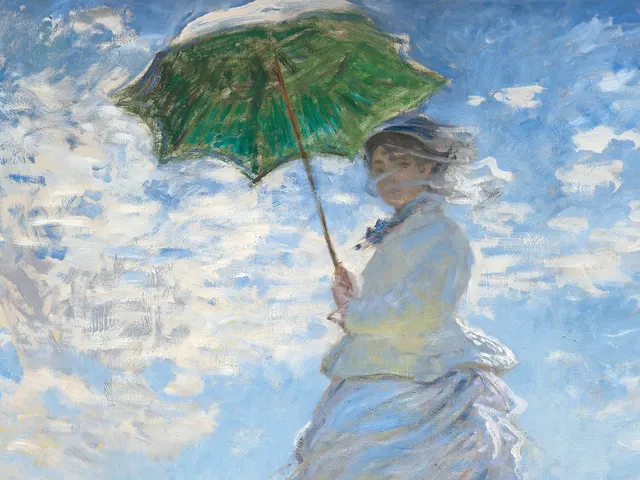 Woman with a Parasol by Claude Monet, horizontal tablet wallpaper