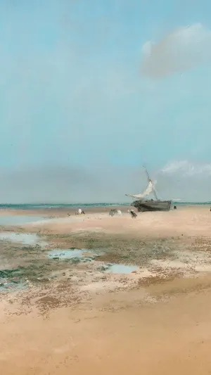 Beach at Low Tide wallpaper