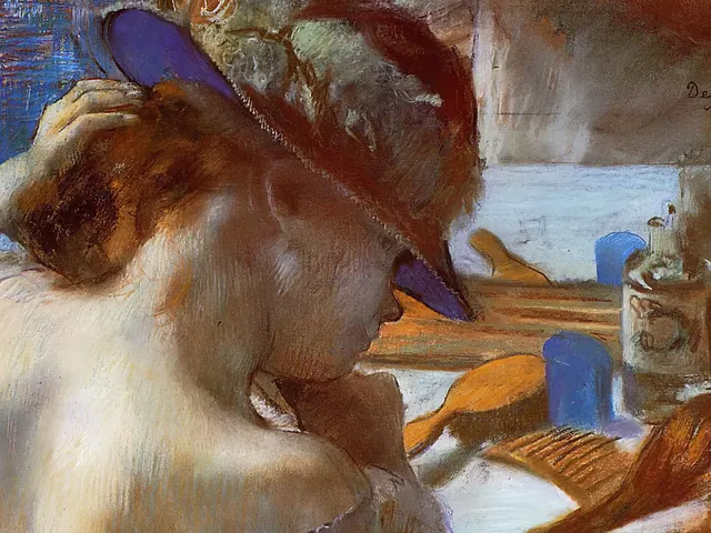 At the Mirror by Edgar Degas, horizontal tablet wallpaper