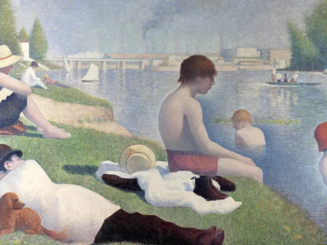 Bathers at Asnieres by Georges Seurat, horizontal tablet wallpaper