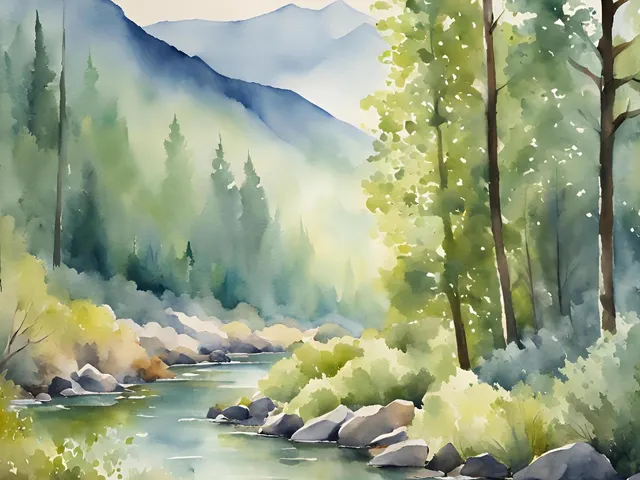 Green River by EcoArtLab, horizontal tablet wallpaper