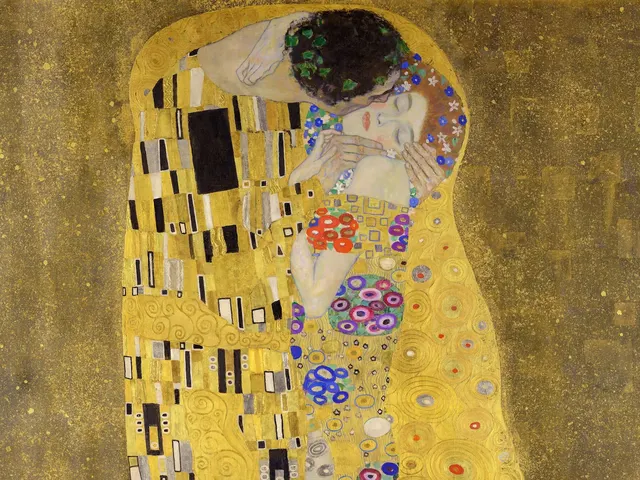 The Kiss by Gustav Klimt, horizontal tablet wallpaper