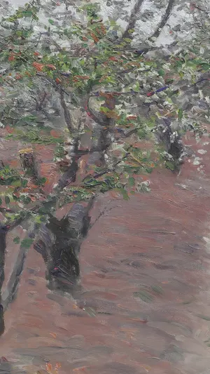 Orchard Trees in Flower Petit Gennevilliers wallpaper