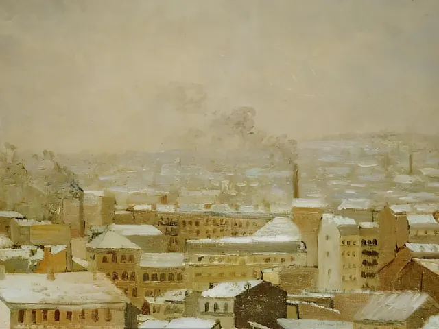 Rooftops in the Snow Paris by Gustave Caillebotte, horizontal tablet wallpaper