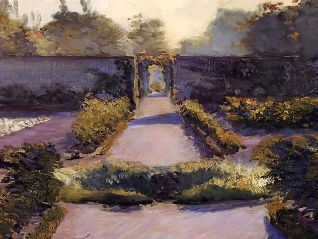 The Kitchen Garden Yerres by Gustave Caillebotte, horizontal tablet wallpaper