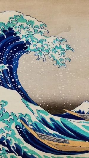 The Great Wave off Kanagawa iconic wallpaper